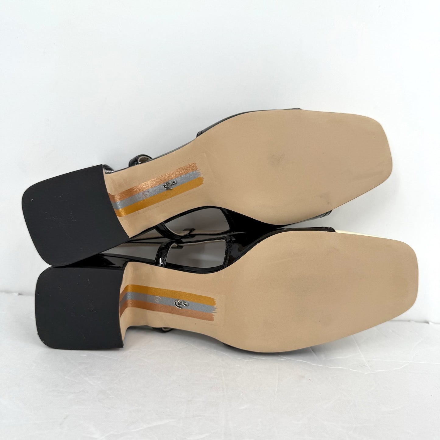 Sam Edelman Womens Tarra Slingback Pumps US 6 M Tan Black Vegan Patent NIB