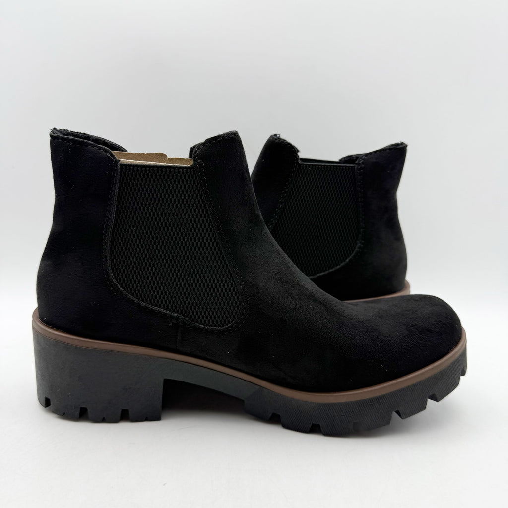 Rieker Womens Amalia 65 Chelsea Ankle Boots EU 40 US 8.5 Black Vegan Suede NIB