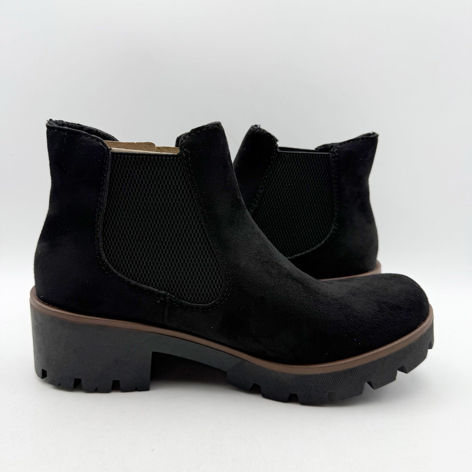 Rieker Womens Amalia 65 Chelsea Ankle Boots EU 40 US 8.5 Black Vegan Suede NIB