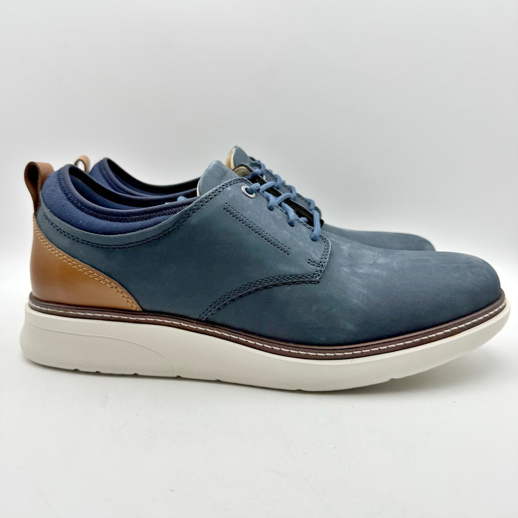 Samuel Hubbard Mens Rafael Lace Up Sneakers US 11.5 Wide Blue Navy Nubuck NWOB