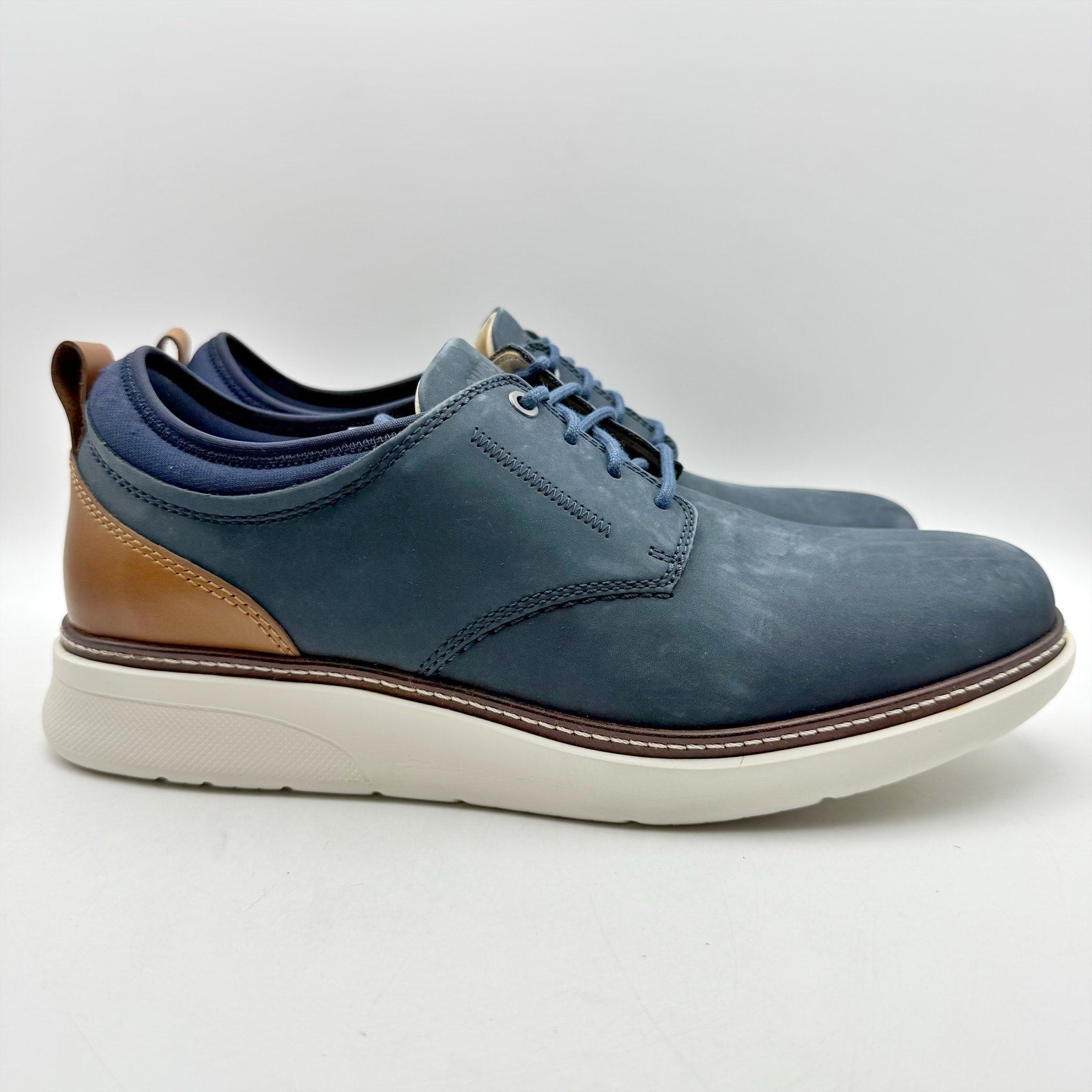 Samuel Hubbard Mens Rafael Lace Up Sneakers US 11.5 Wide Blue Navy Nubuck NWOB