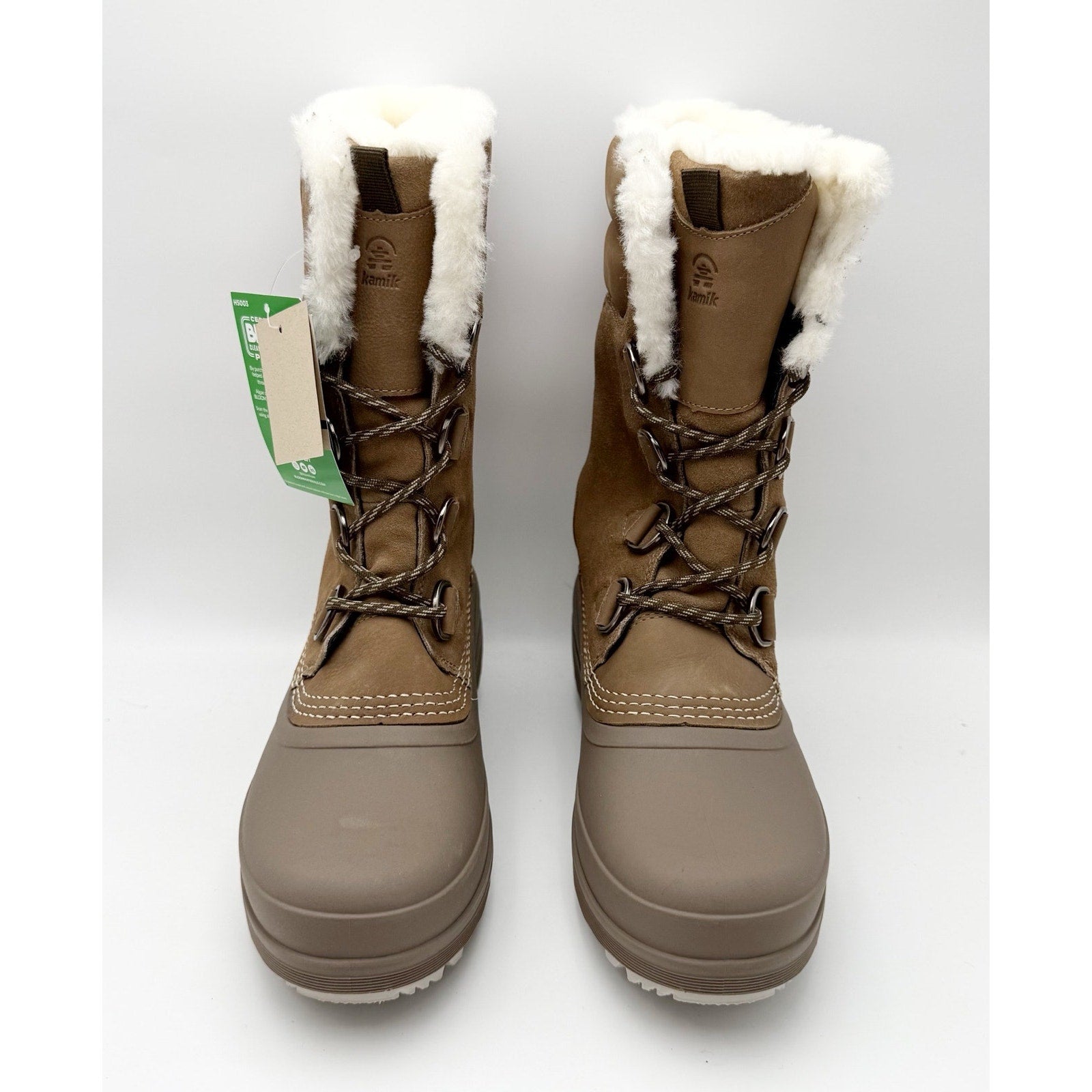 Kamik Women Lauren 11.5" Winter Boots US 10 Brown Leather WP Insulated NWOB