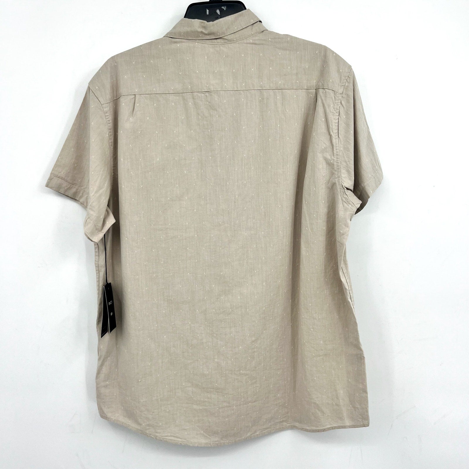 RVCA Men's That'll Do Dobby Short Sleeve Shirt XL Natural Tan Button Front NWT