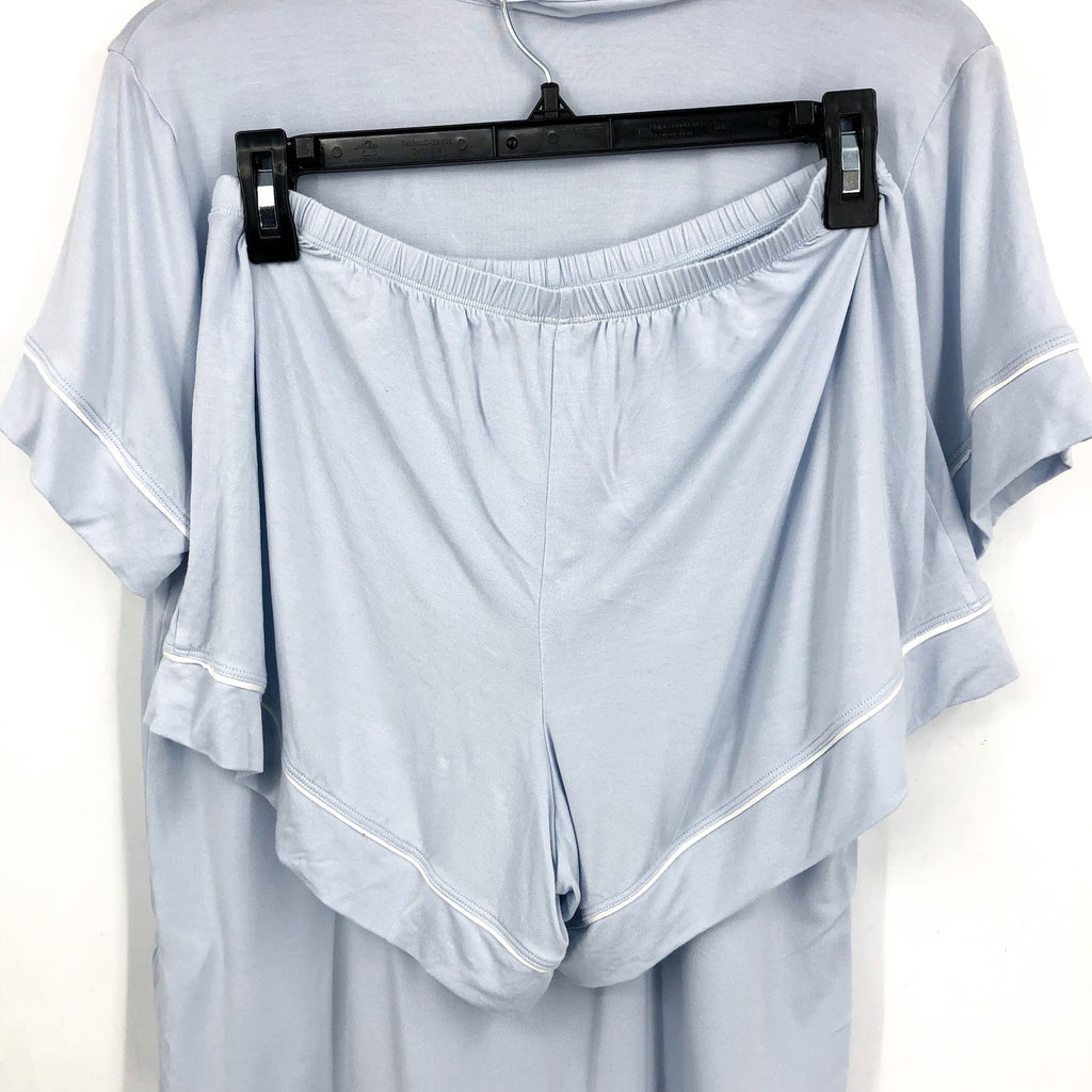 EBERJEY Gisele Relaxed Short PJ Set Small Ice Blue Ivory TENCEL Modal NWOT