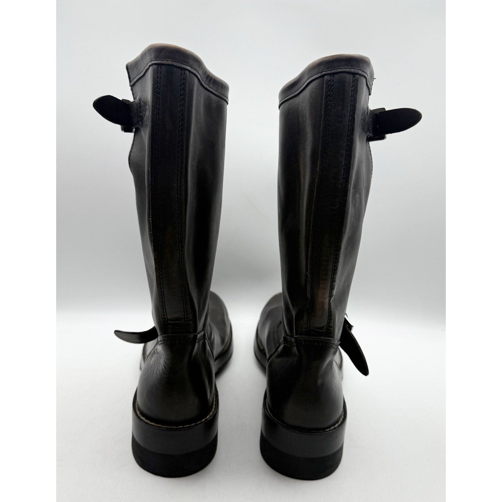 RE/DONE Womens Vintage Engineer Mid Calf Boots EU 40 US 10 Black Leather NWOB