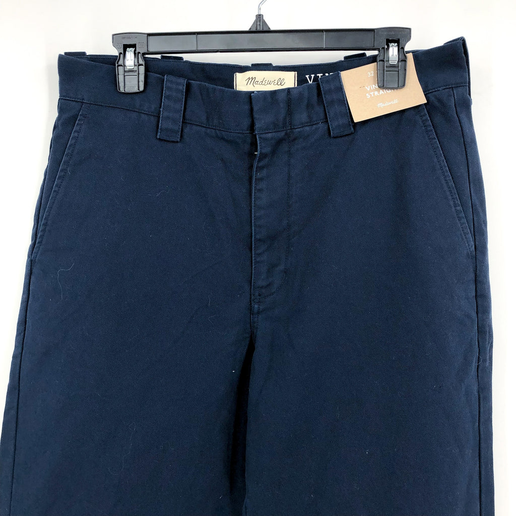 MADEWELL Men's Vintage Straight Chino Pants 32x34 Blue Deep NH746 NWT