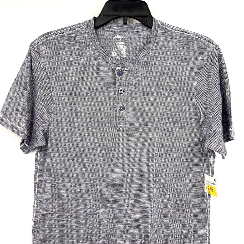 ABOUND Men's Jersey Slub Henley Tee XS Navy Blue White Short Sleeve Cotton NWT