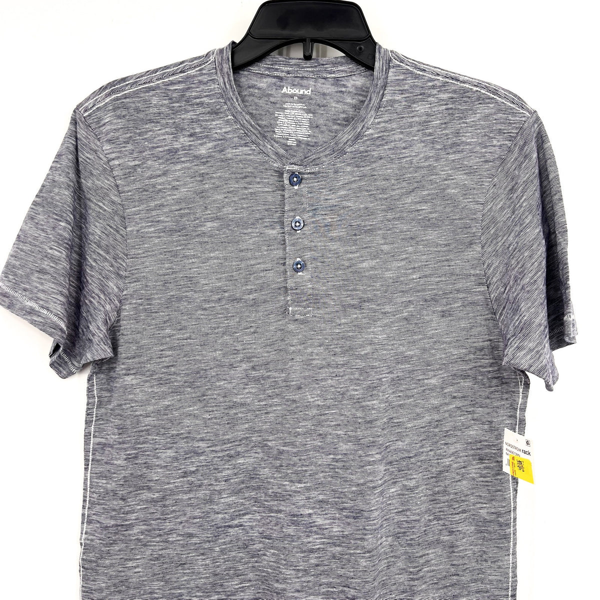 ABOUND Men's Jersey Slub Henley Tee XS Navy Blue White Short Sleeve Cotton NWT