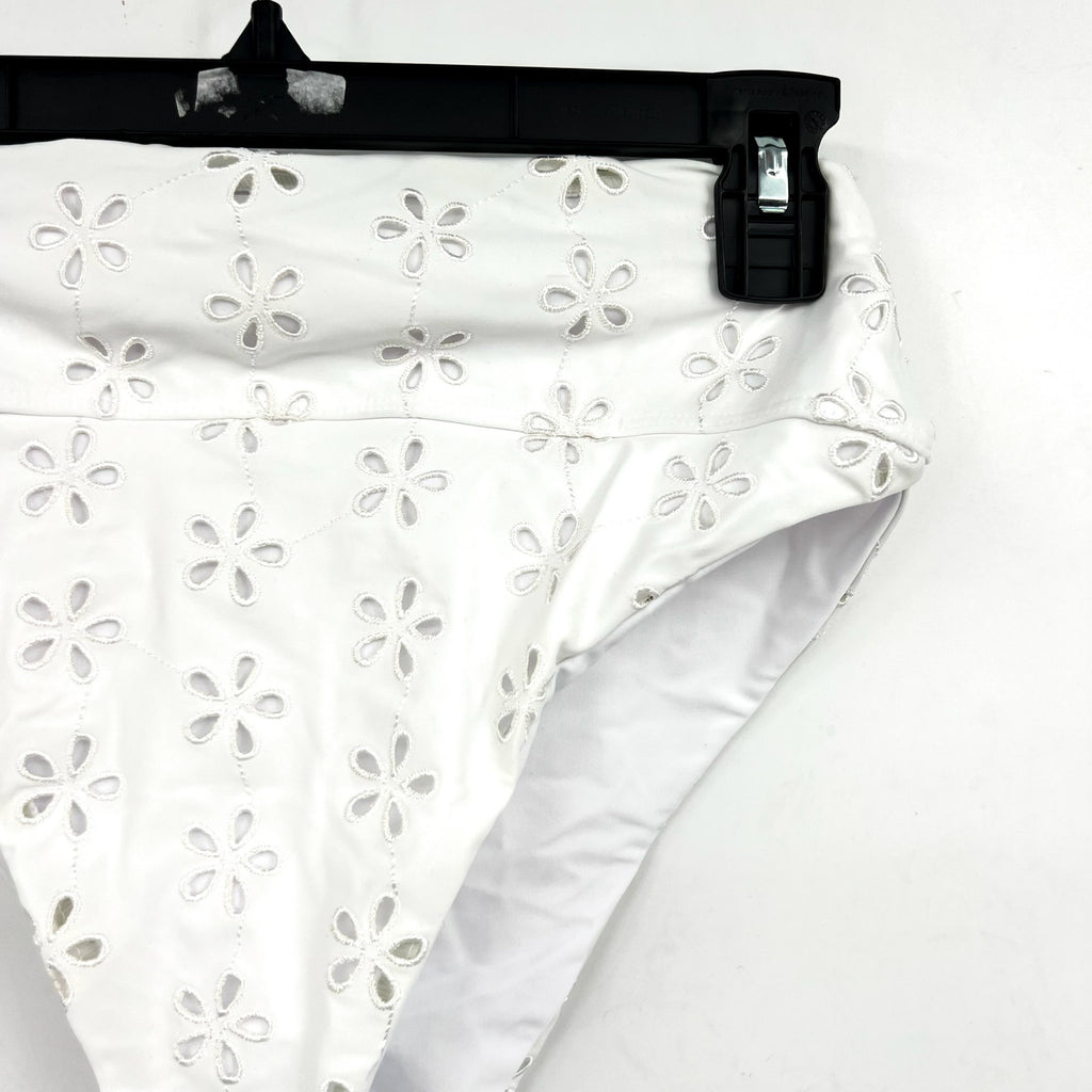 BEACH RIOT Women's Hazel Bikini Bottom Medium White Magnolia Eyelet NWOT