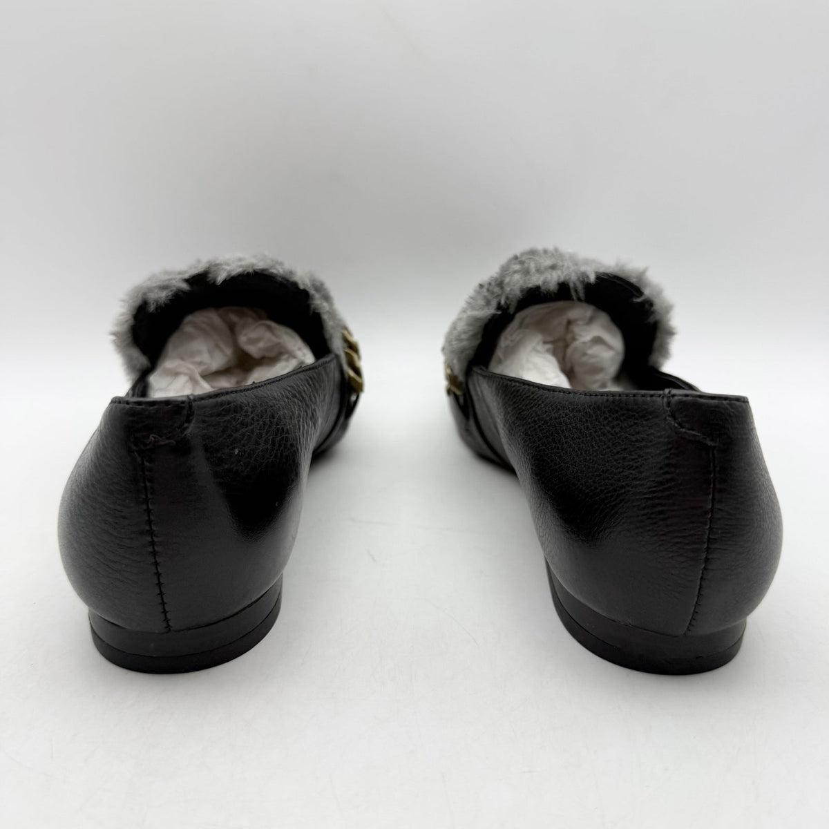 Kenneth Cole Womens Wilda Loafer US 6 M Black Grey Faux Fur NIB