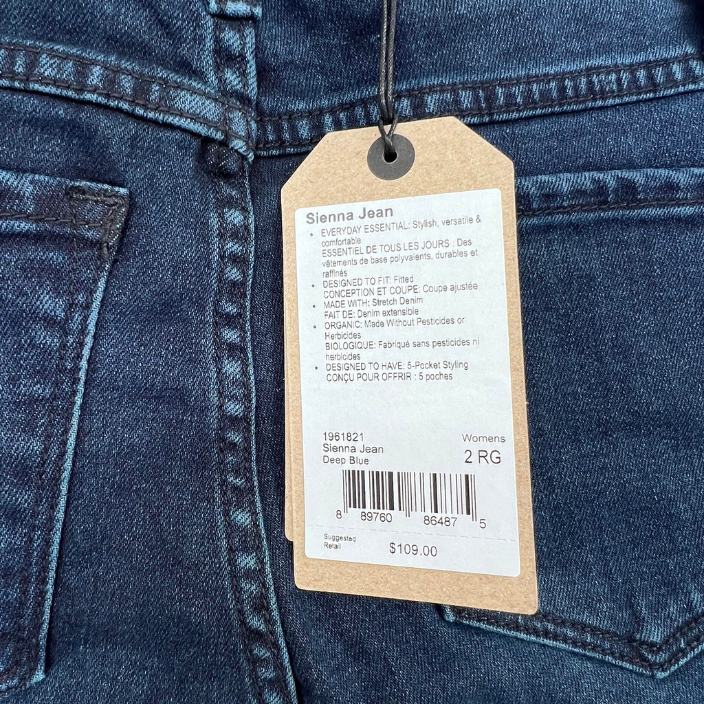 Prana Womens Sienna Skinny Jeans 26x31 US 2 Deep Blue Stretch Denim Mid Rise NWT