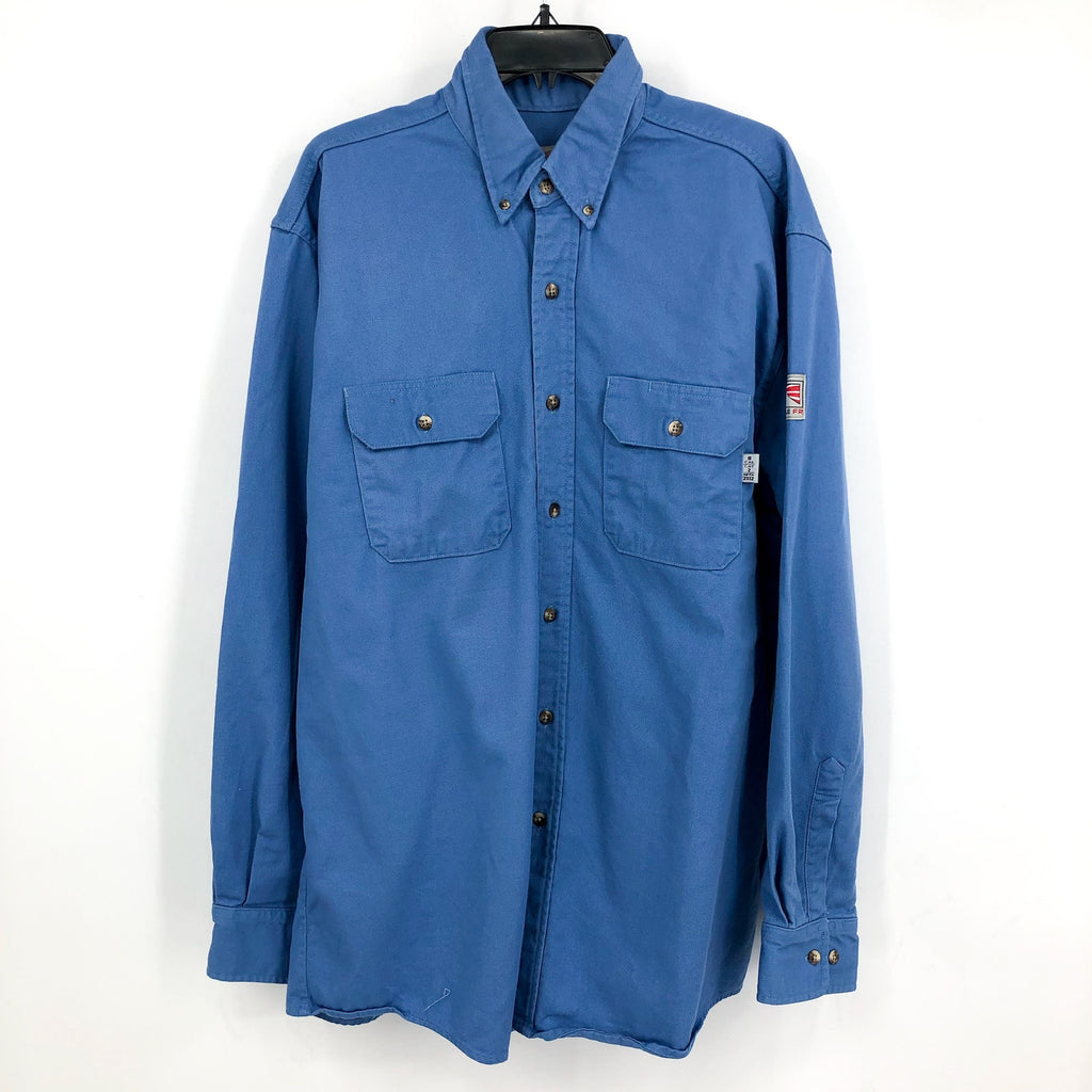 TYNDALE Men's Classic Flame Resistant Work Shirt XL Light Blue K196T NWOT
