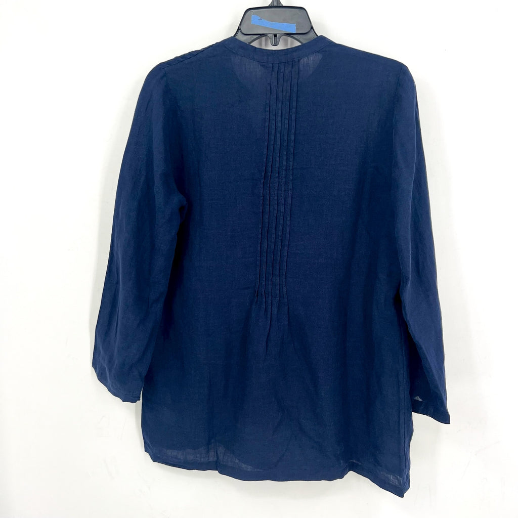 LILLY PULITZER Womens Sarasota Tunic Top XS True Navy Blue 100% Linen NWT