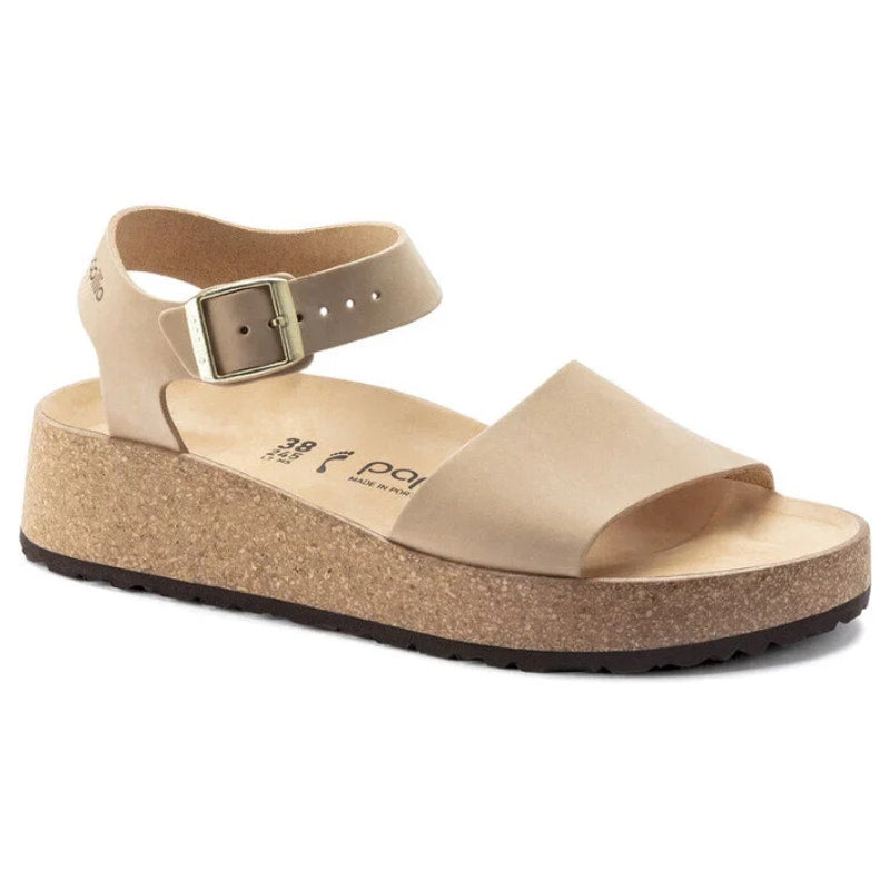 Papillio Birkenstock Womens Glenda Platform Sandals EU 41 US 10 Tan Leather NWOB