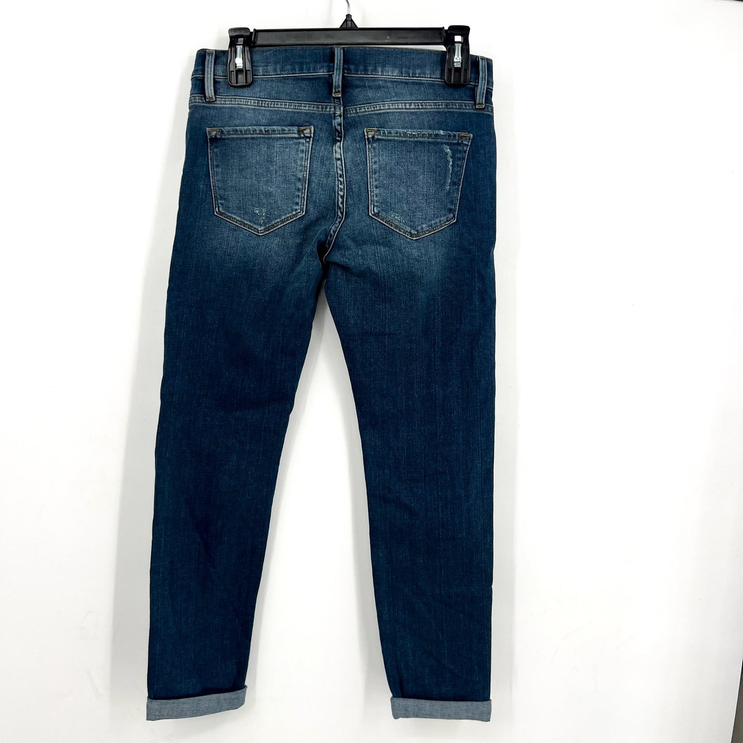 FRAME Women's Le Garcon Slim Boyfriend Jeans Size 25 Dark Blue Distressed NWOT