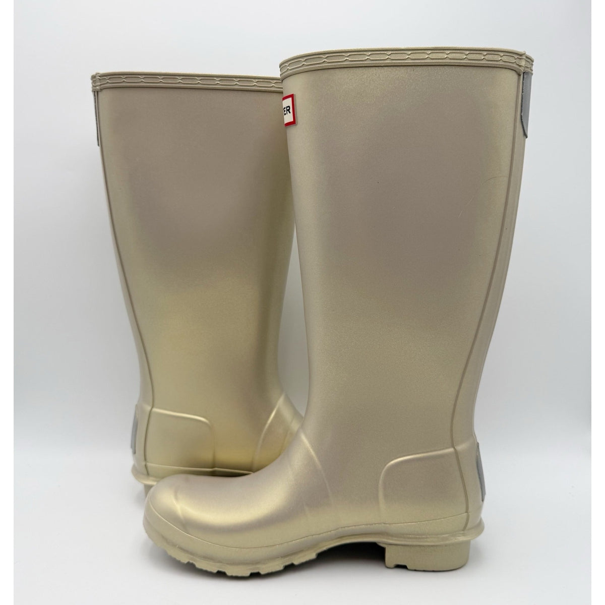 Hunter Girls Original Nebula Rain Boots Size 6 EU 37 Pale Gold Waterproof NWOB