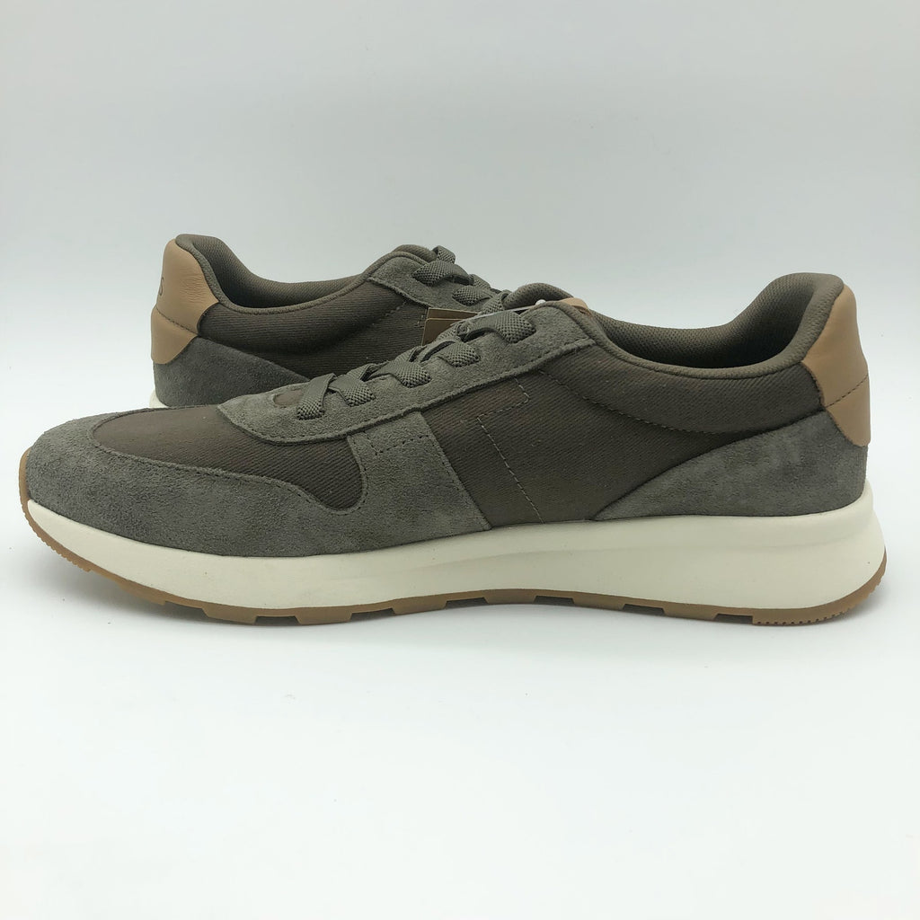 Toms Mens TRVL LITE Retro Runner Casual Sneakers Size 14 Olive Green Suede NIB
