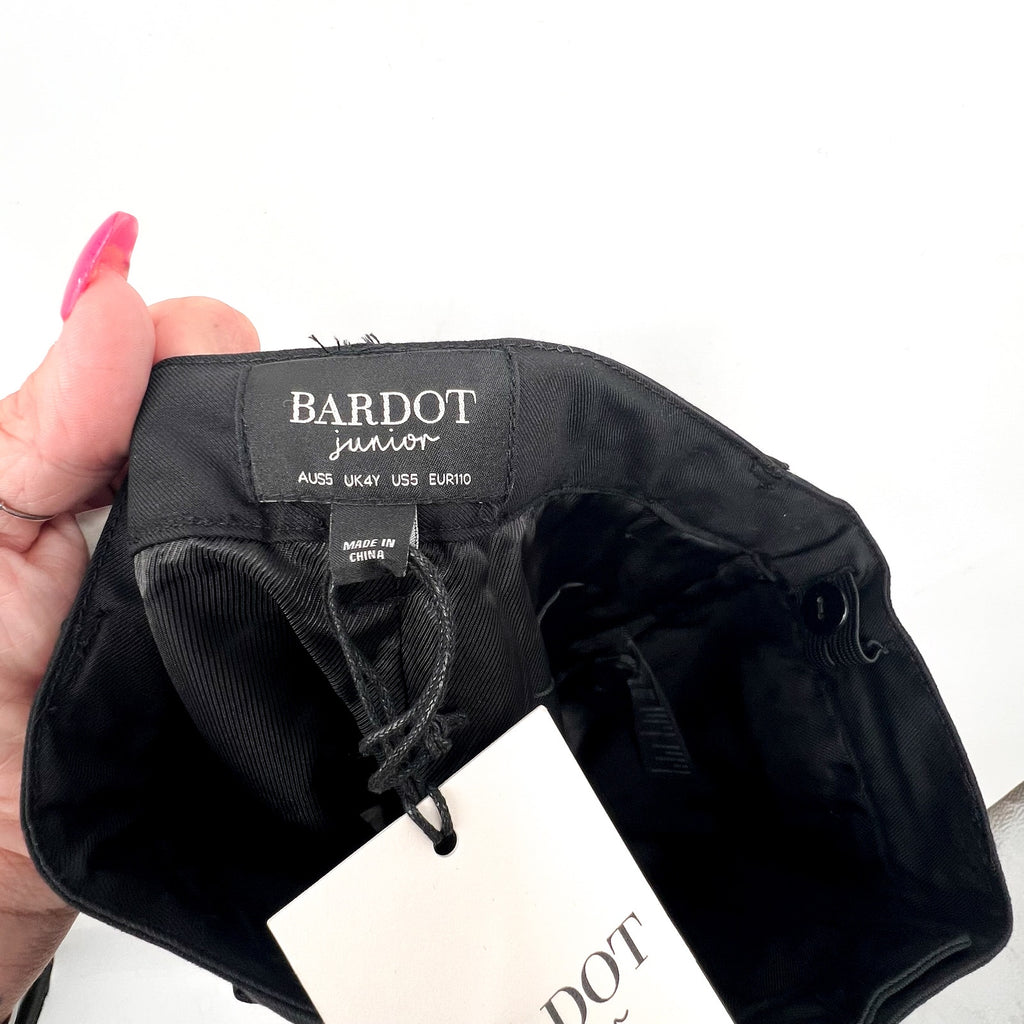 BARDOT Boys Oscar Suit Pants Size 5 XS Jet Black Solid Straight Leg NWT