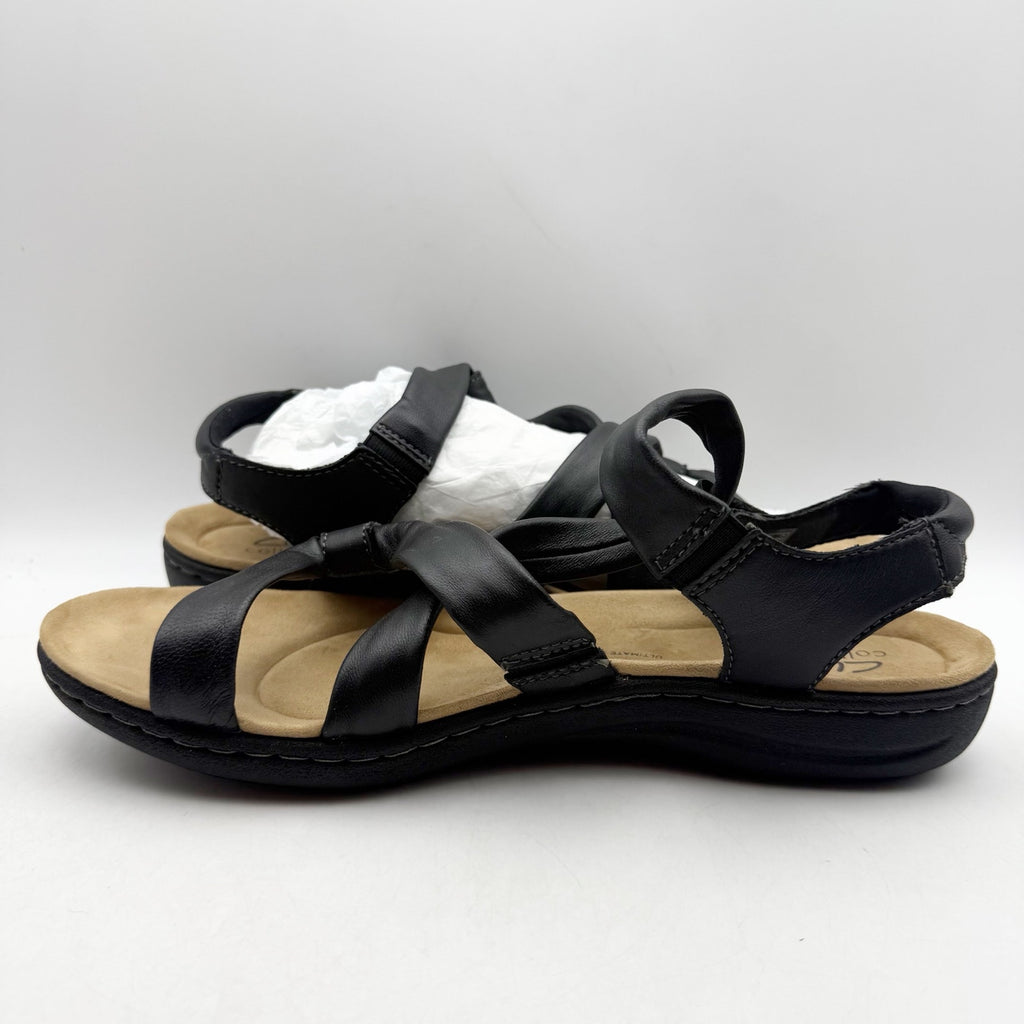 Clarks Womens Laurieann Bell Sandals US 11 M Black Leather NIB