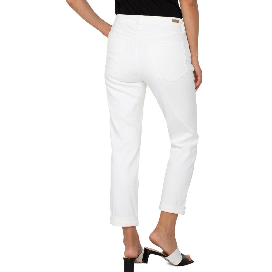 LIVERPOOL Women's Keeper Boyfriend Jeans US 6 SIZE 28 Bright White Cuff NWT