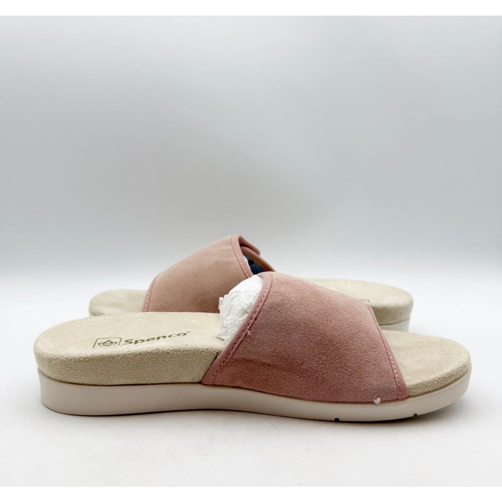 SPENCO Women's Charlotte Cloud Slide Sandals Size 6.5 Pink Coral Suede NIB