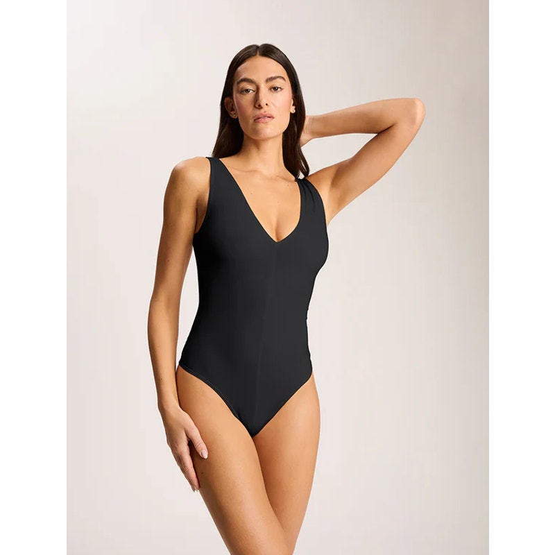 COMMANDO Women's Butter Luxe Deep V Bodysuit Small Black Sleeveless NWT