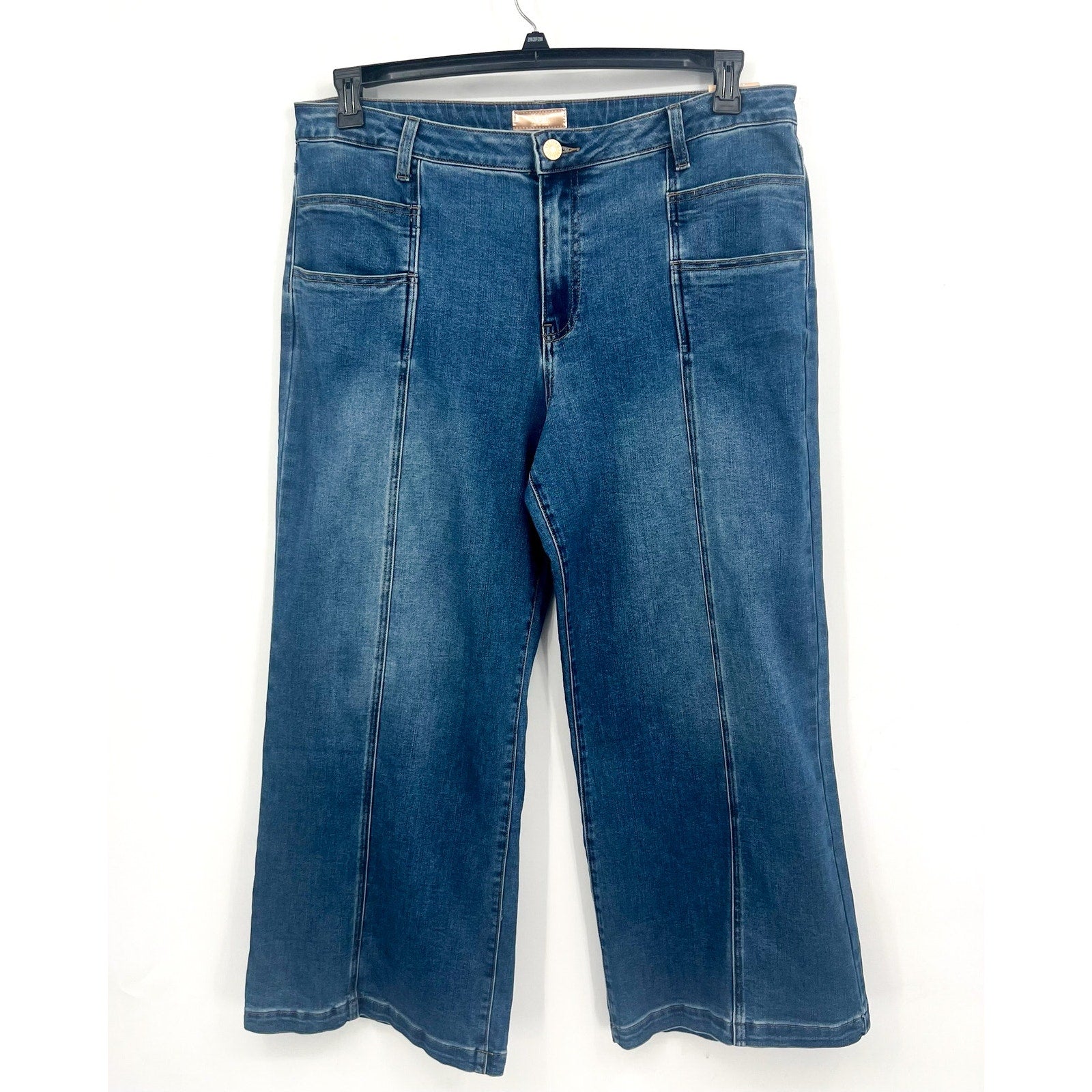 KUT FROM THE KLOTH Meg Wide Leg Ankle Jeans Size 18 Loyalty Blue Seamed NWT