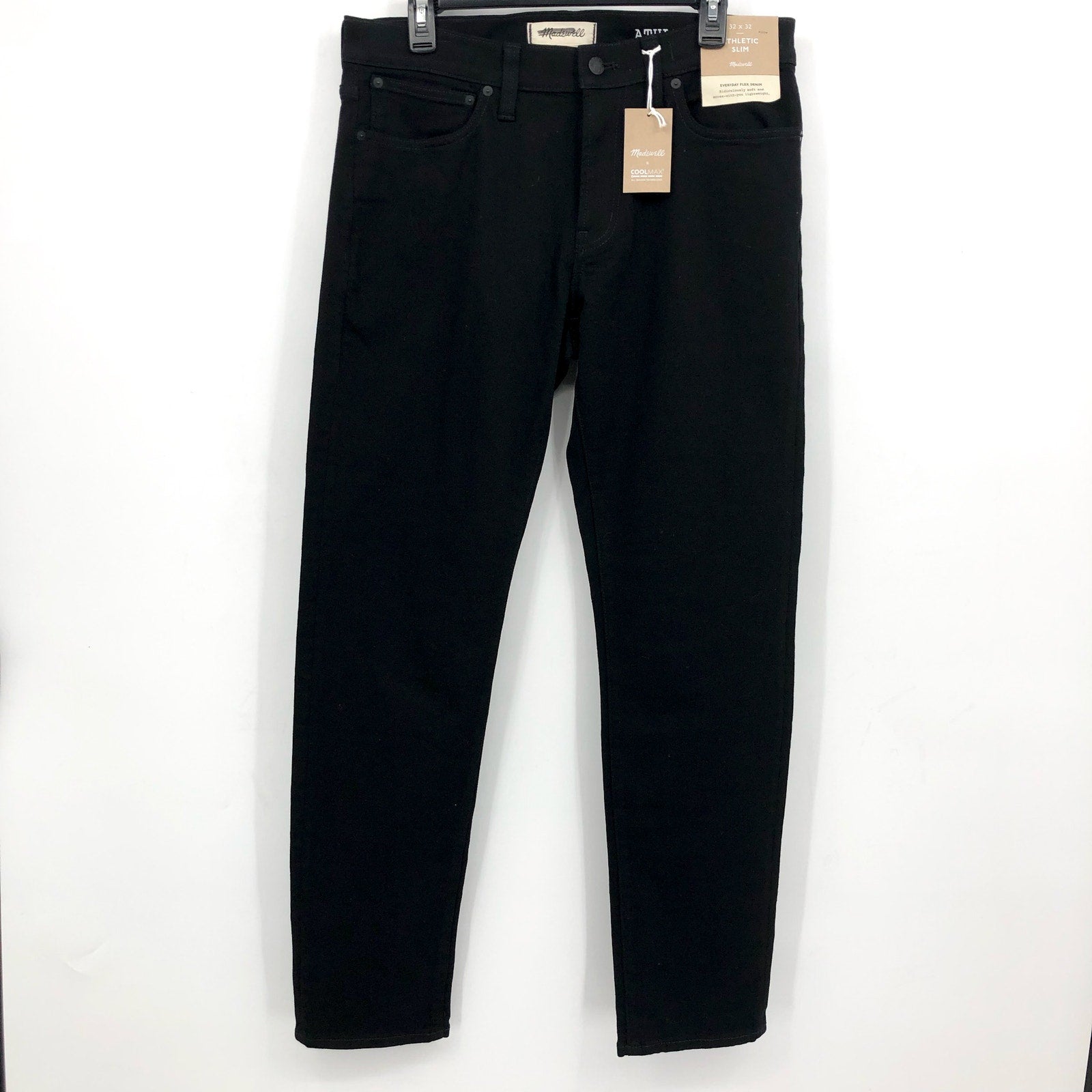 Madewell Mens Athletic Slim Jeans 40x32 Black Bainhart COOLMAX ND478 NWT