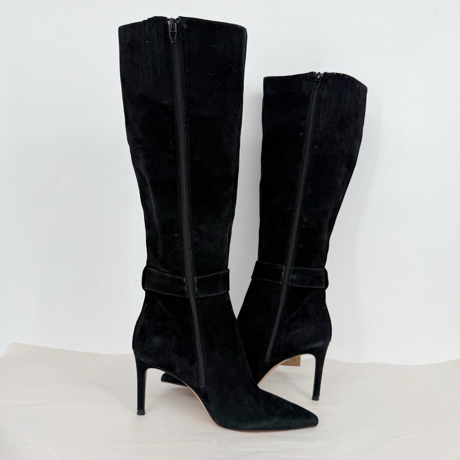 Dolce Vita Womens Kinzy Knee High Boots US 8 EU 38.5 Black Suede High Heels NWOB
