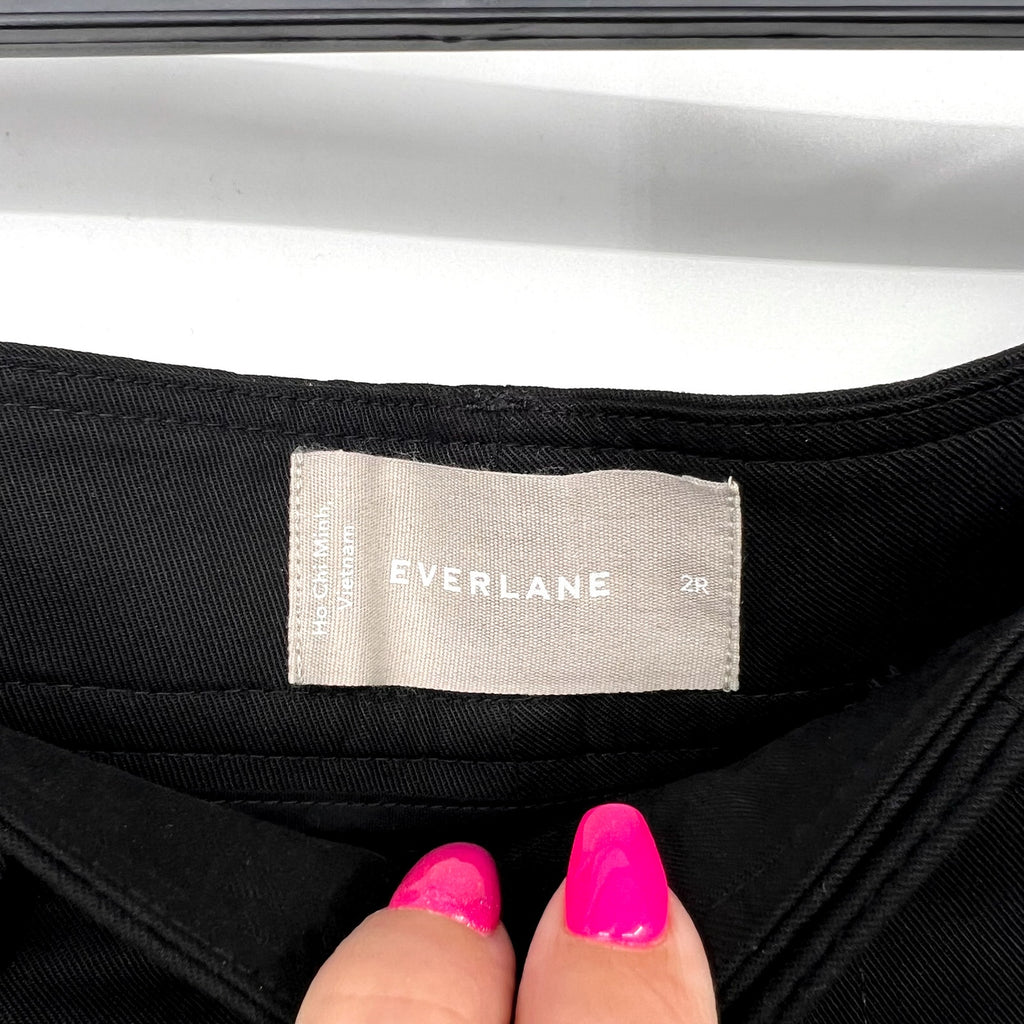 Everlane Womens The Way-High Drape Pant Size 2 Black 31" Inseam Pleated NWT