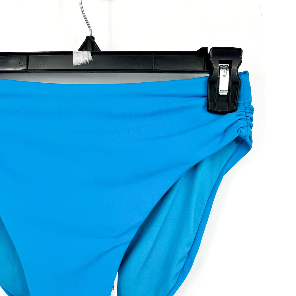ROBIN PICCONE Aubrey Bikini Bottoms XS Cyan Blue High Waist Ruched NWT