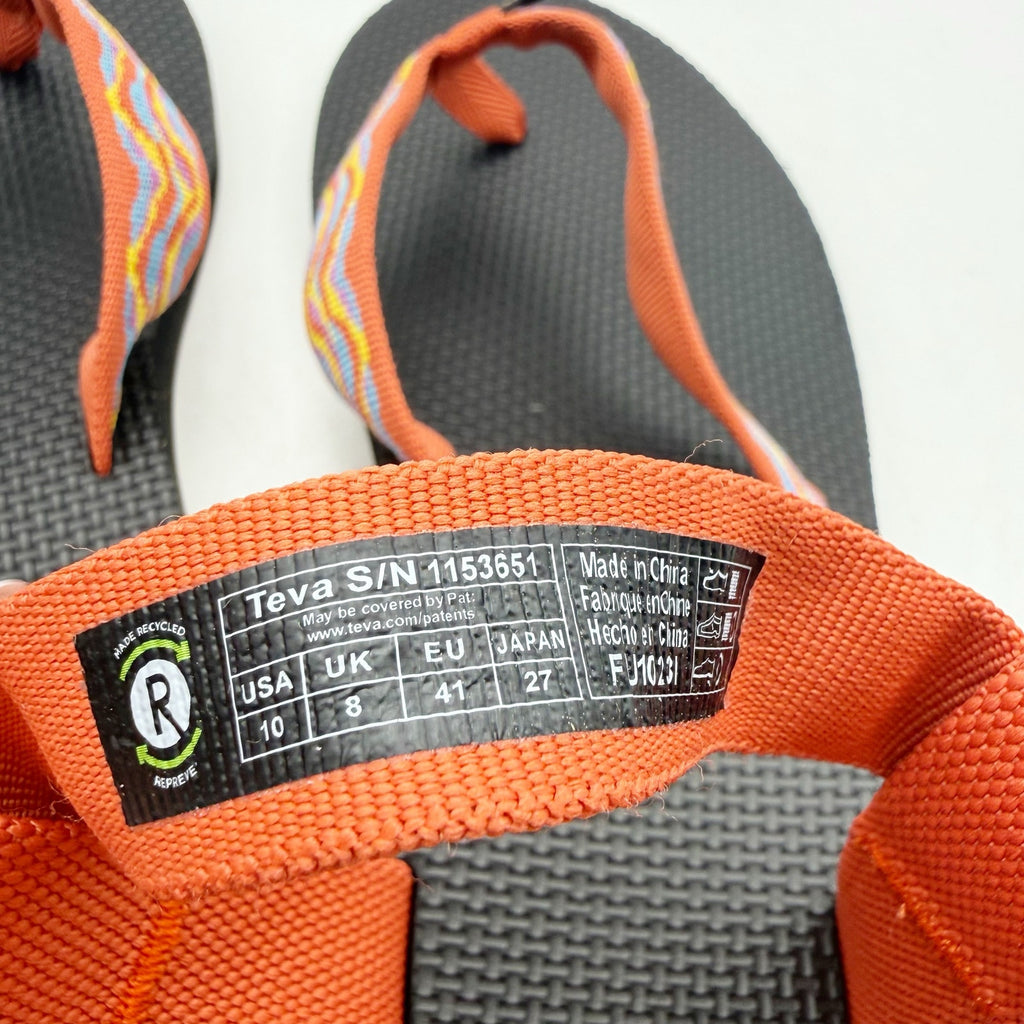 Teva Womens Original Revive Sandals US 10 EU 41 Orange Print Multicolor NIB
