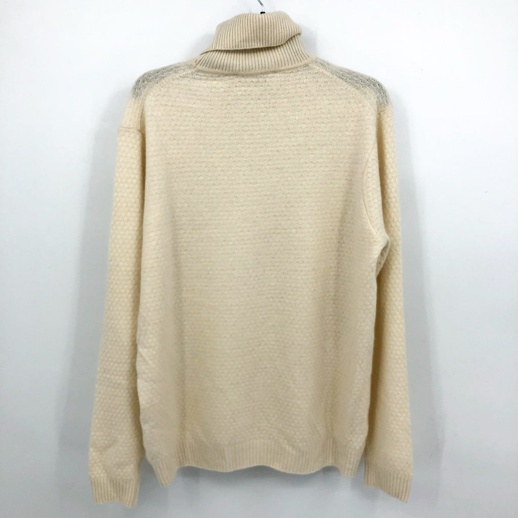 JACK VICTOR Men's Renfrew Turtleneck Sweater XL White Ecru Cashmere Wool NWT