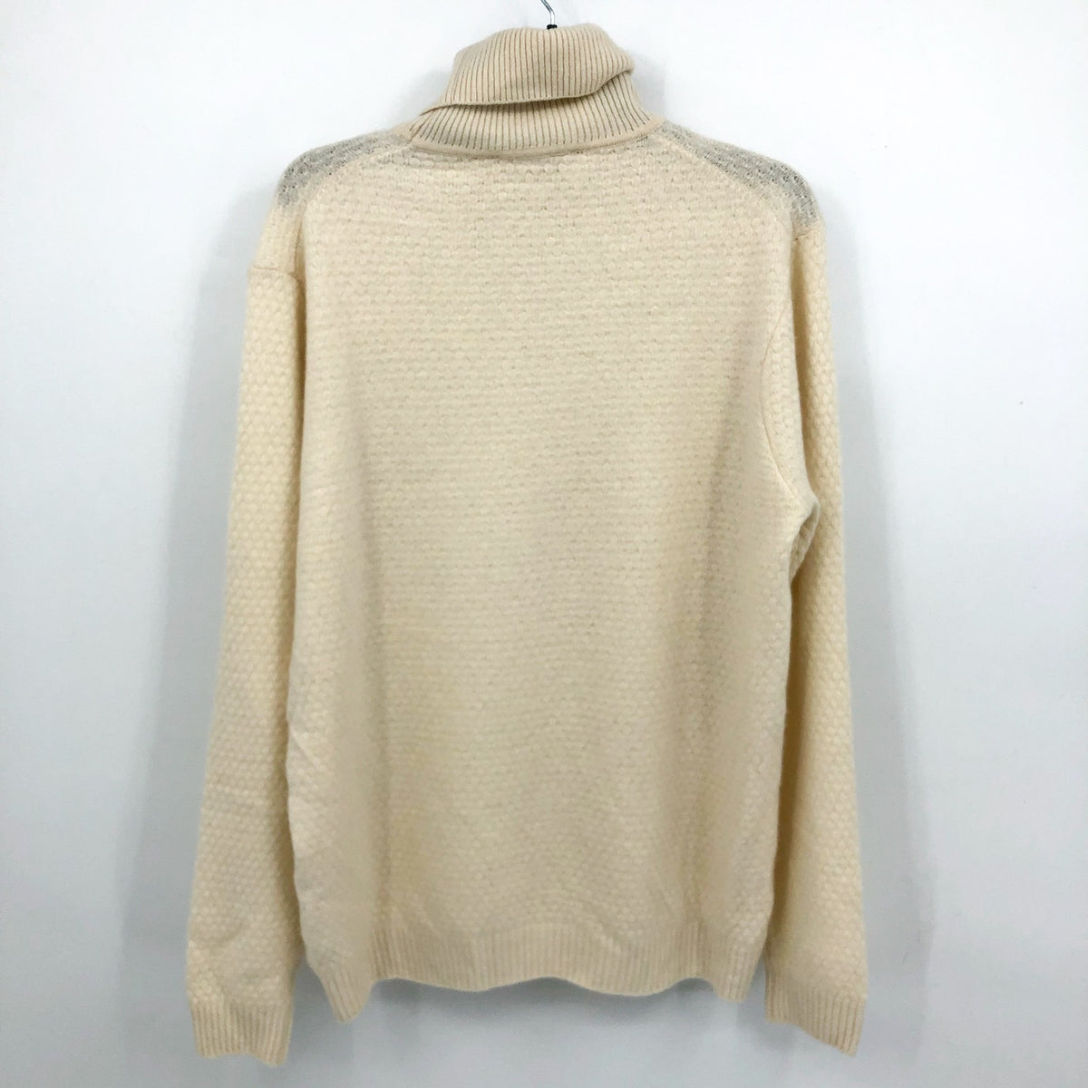 JACK VICTOR Men's Renfrew Turtleneck Sweater XL White Ecru Cashmere Wool NWT