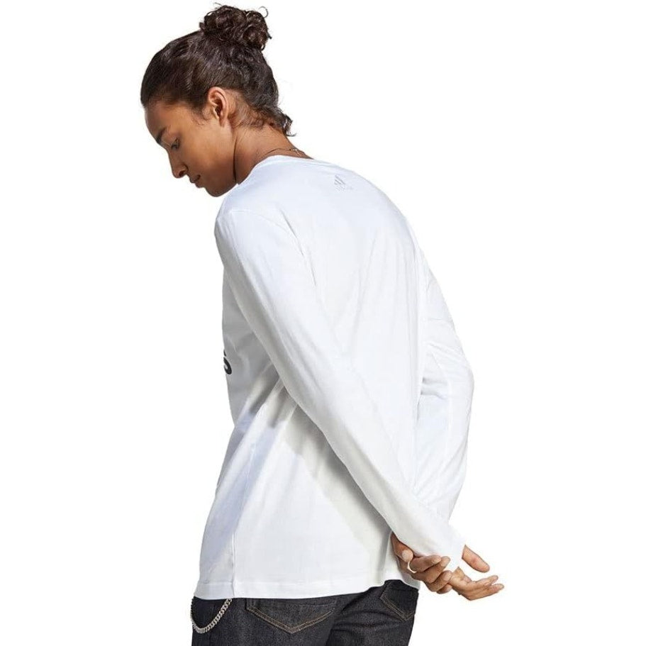 ADIDAS Men's Big Logo Single Jersey Shirt XL White Long Sleeve NWT