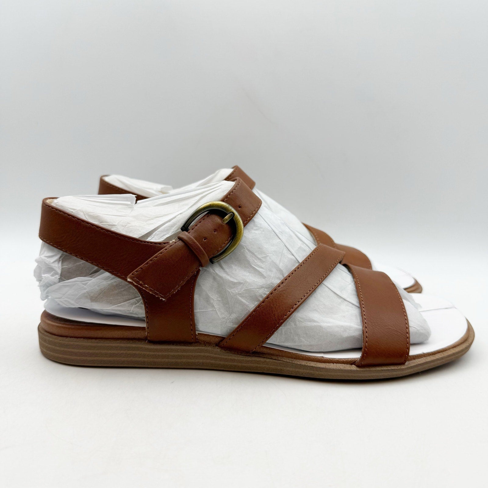 SOUL Naturalizer Womens Jayvee Sandals US 9.5 Wide Brown Vegan Leather NIB