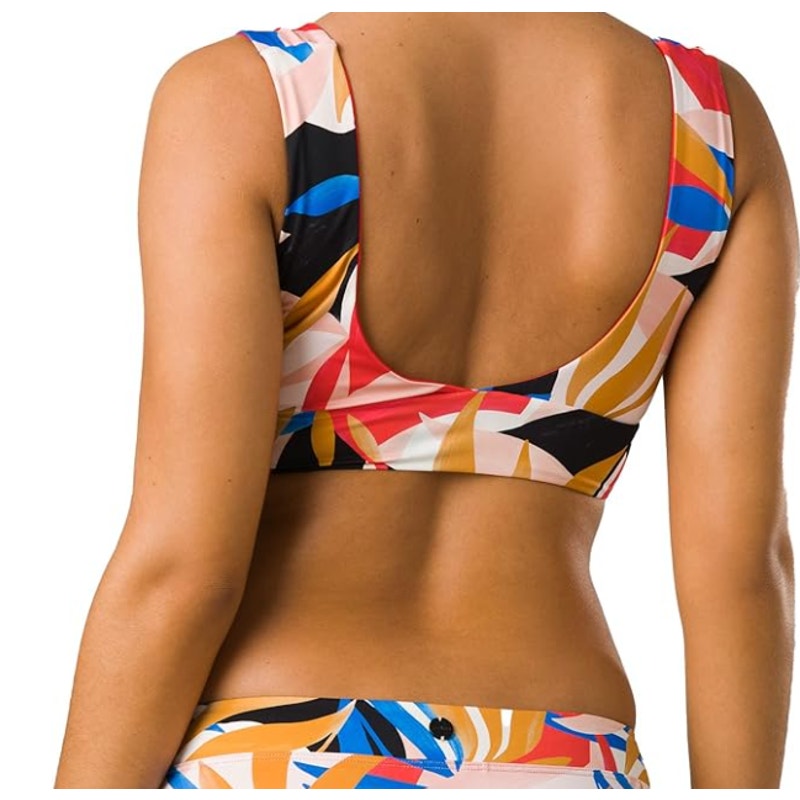 PRANA Women's Under The Palms Bikini Top XS Tropics Print Floral Twist Front NWT