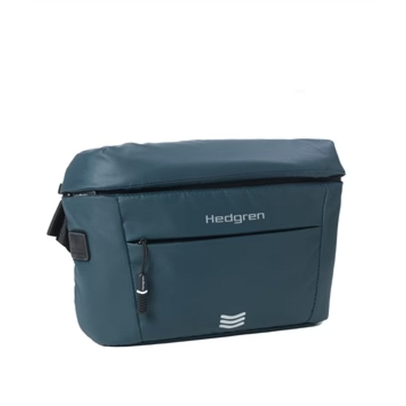 HEDGREN Tube RFID Sling Crossbody Bag Medium City Blue Travel NWOT
