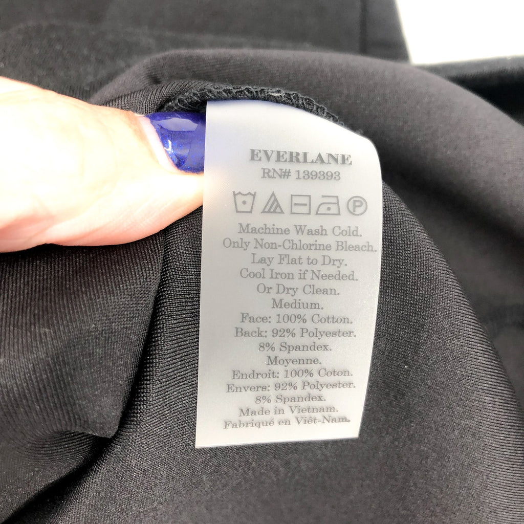 EVERLANE Scuba Tunic Dress Medium Black Knit 3/4 Sleeve NWOT