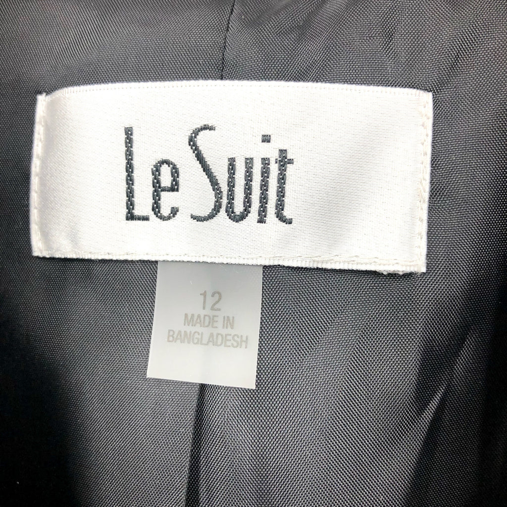LE SUIT Women's Cropped Blazer Size 12 Black White Houndstooth Check NWT