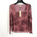 Stitch Fix LES SEREIN Womens Sequin Sheer Top Small Purple Long Sleeve NWT