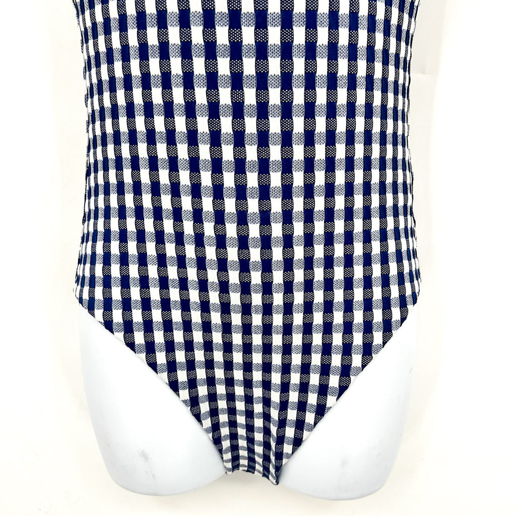SEAFOLLY Bella Underwire One Piece Swimsuit US 10 Blue Gingham NWT