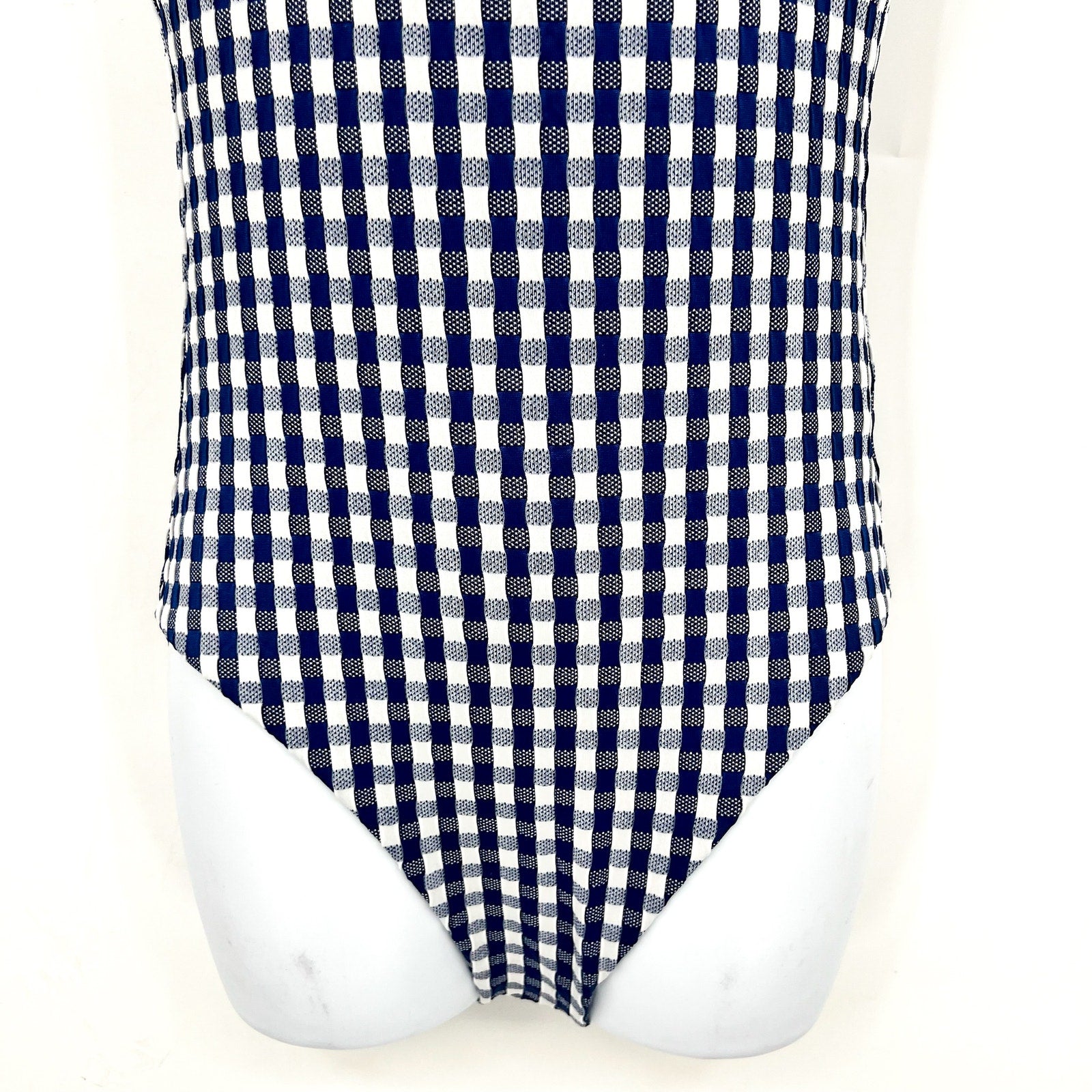 SEAFOLLY Bella Underwire One Piece Swimsuit US 10 Blue Gingham NWT