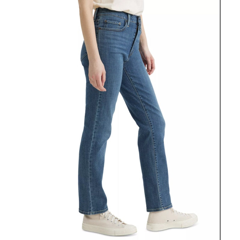 LEVI'S Womens 724 Straight Slim Jeans 31x30 US 12 Way Back Blue 18883-0238 NWT