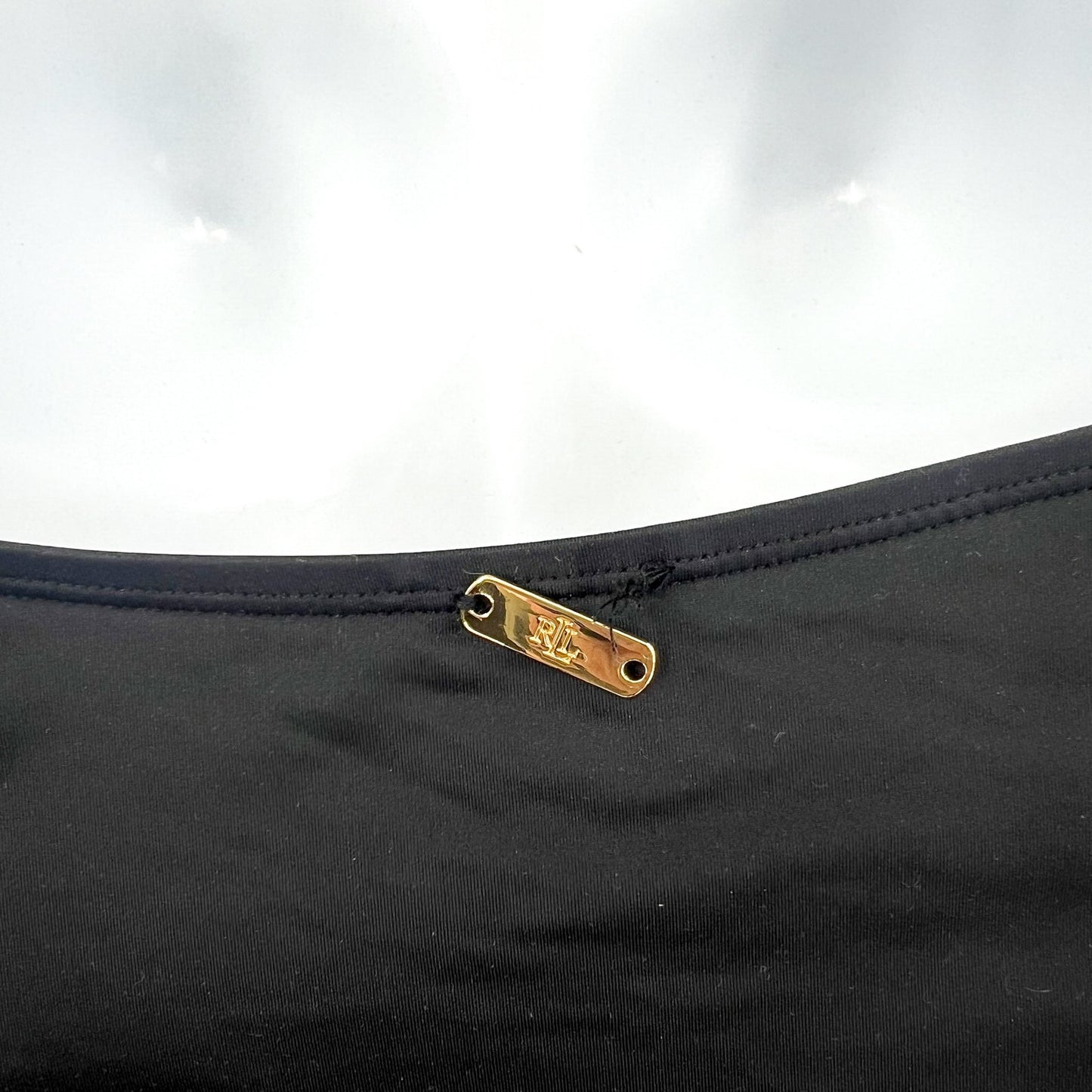 LAUREN RALPH LAUREN High Neck One-Piece Swimsuit 8 Black Beach Club Solids NWT