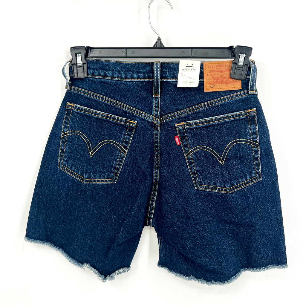 LEVIS Womens 501 Mid Thigh Long Jean Shorts Size 26 US 2/4 Blue 858330019 NWT