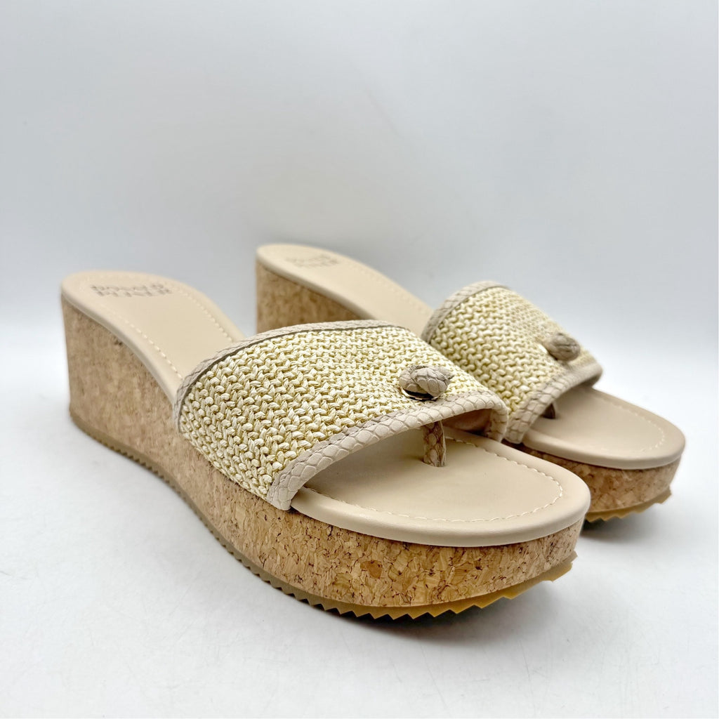 Donald Pliner Womens Silli Wedge Sandal Size 9.5 M Tan Jute NWOB