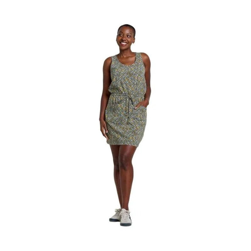 TOAD & CO Womens Sunkissed Livvy Tank Dress Large Green Black Floral NWT