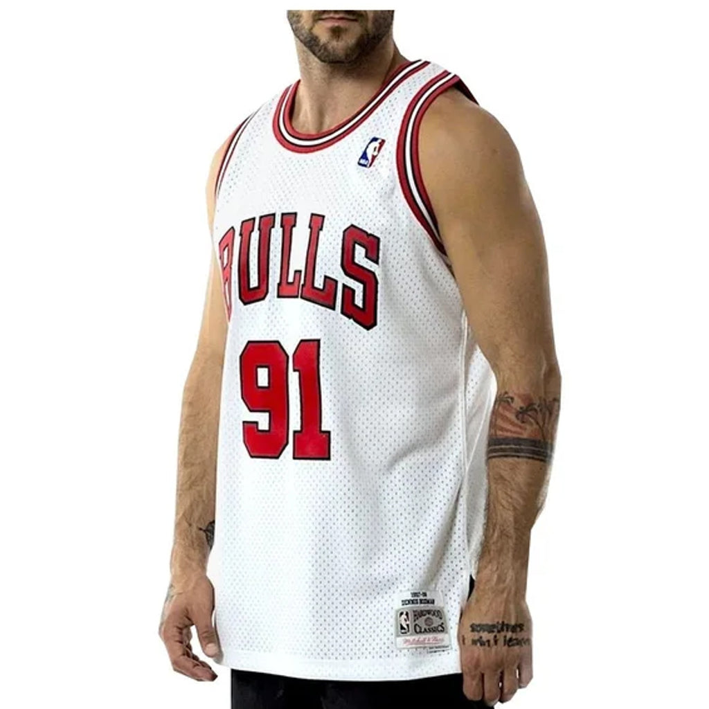 MITCHELL & NESS Rodman 1997-98 Chicago Bulls Swingman Jersey Medium White NWT