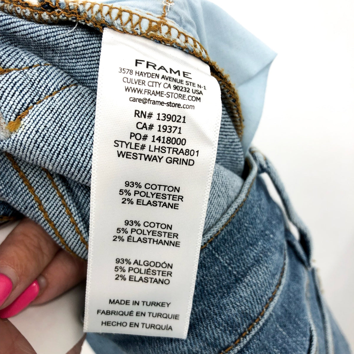 FRAME Women's Le High Straight Jeans Size 25 US 0 Blue Wash Westwood Grind NWOT